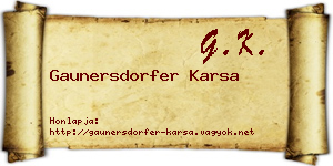 Gaunersdorfer Karsa névjegykártya